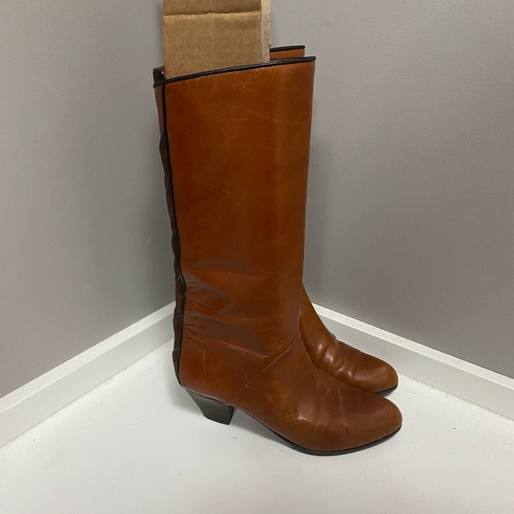 GOOD CONDITION CALDERONE MADE IN ITALY HIGH LEATHER BOOTS - 36.5 - Picture 5 of 13